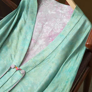 新中式 外套桑蚕丝蝙蝠袖 V领七分袖 yw2036 双面穿异色罗开衫