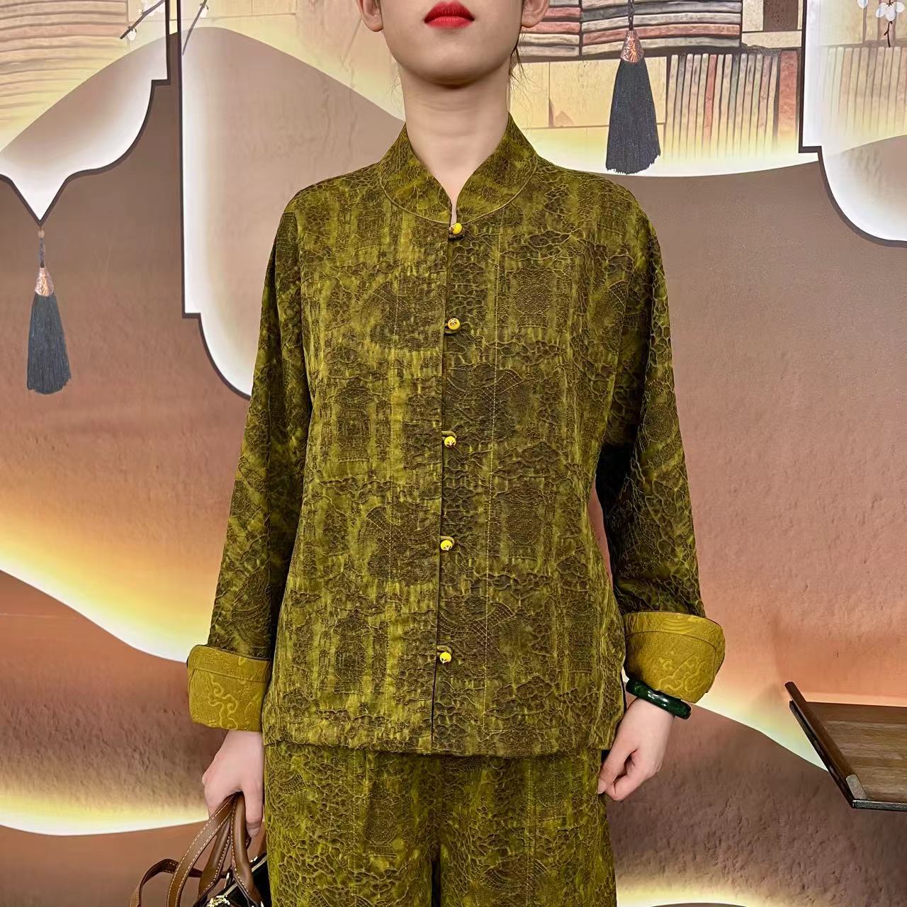 【油丝双穿阔版外套】桑蚕丝香云纱秋冬搭配整套盐系女神范dz147