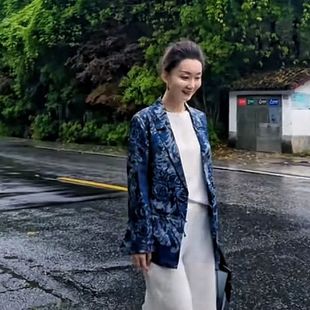 【青花瓷西装】清雅有调调！桑蚕丝香云纱西服盘扣上衣dz200