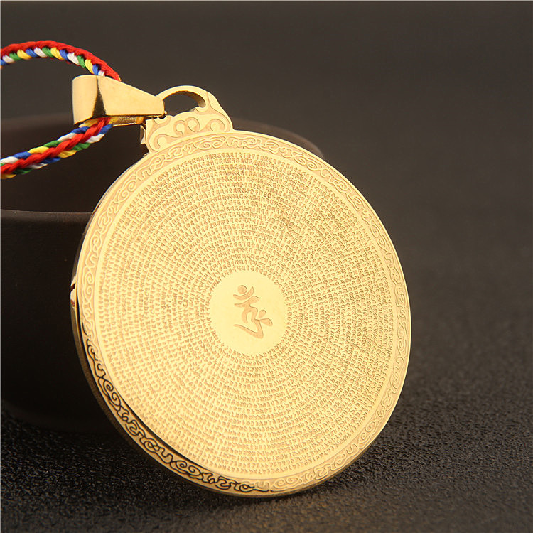 男女钛钢全文五会楞严咒经文吊坠