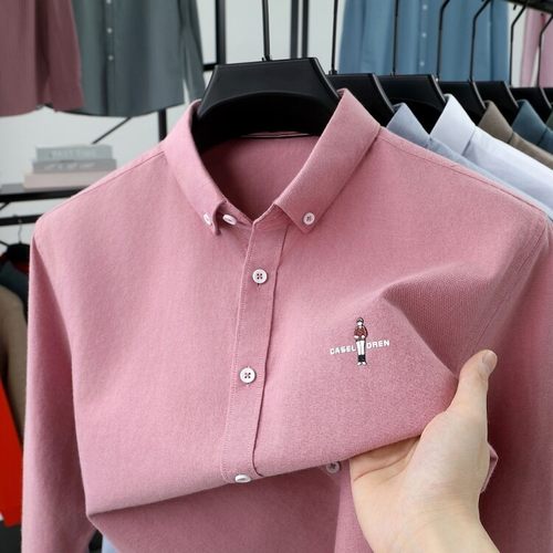 品牌清仓丨外贸纯棉男士长袖衬衫春秋季休闲纯色潮流衬衣男捡漏