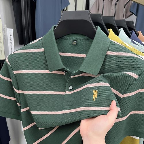 珠地网眼棉透气舒适~短袖t恤男中