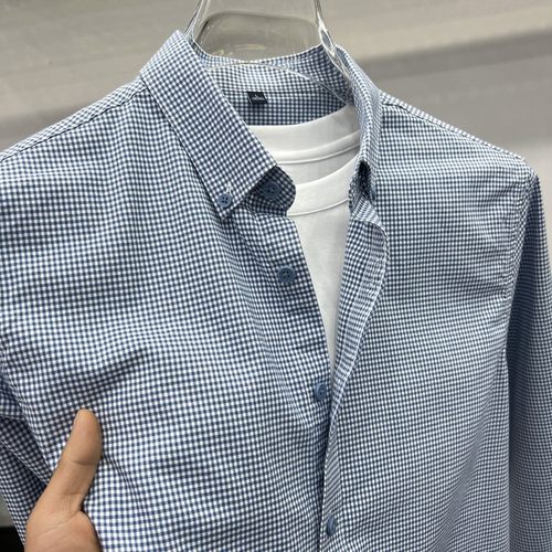格子衬衫男长袖高端2025年新款春