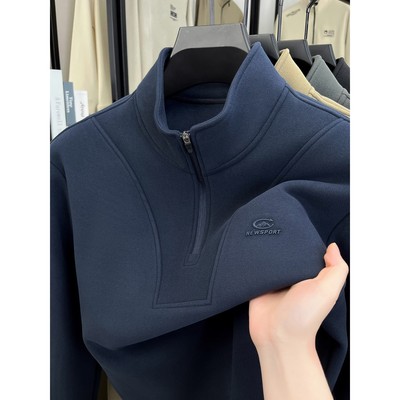 男士半拉链立领卫衣加绒加厚2025