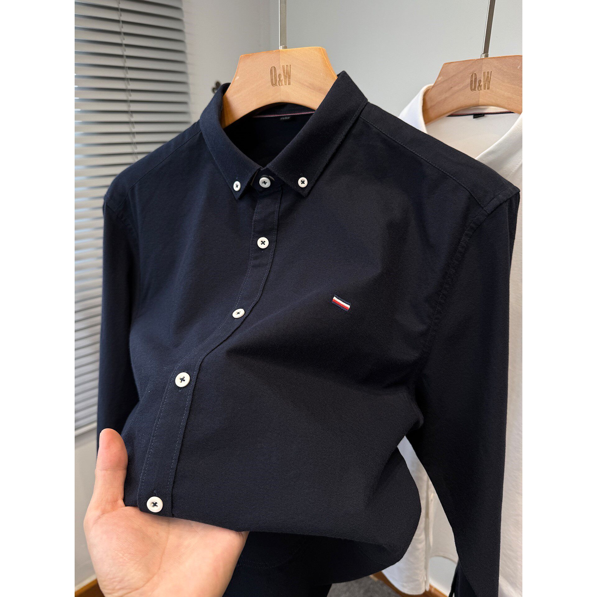 高端品牌牛津纺纯棉衬衫男长袖秋冬季休闲衬衣男装纯色百搭寸衣服,男装,衬衫,淘宝优惠券,粉丝福利购,淘宝优惠卷