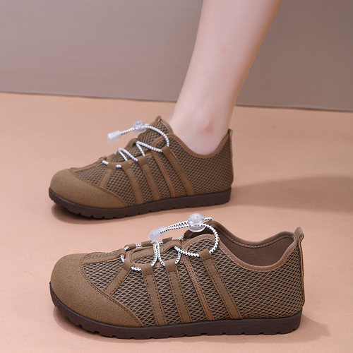 春夏老北京布鞋女新款软底百搭网面德训鞋透气舒适休闲鞋妈妈单鞋