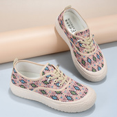 一脚蹬懒人鞋 春秋老北京布鞋 女透气软底百搭休闲鞋 时尚 新款 帆布鞋