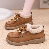 女加绒保暖妈妈鞋 冬季 老北京棉鞋 雪地靴加厚防滑女士短靴厚底防寒