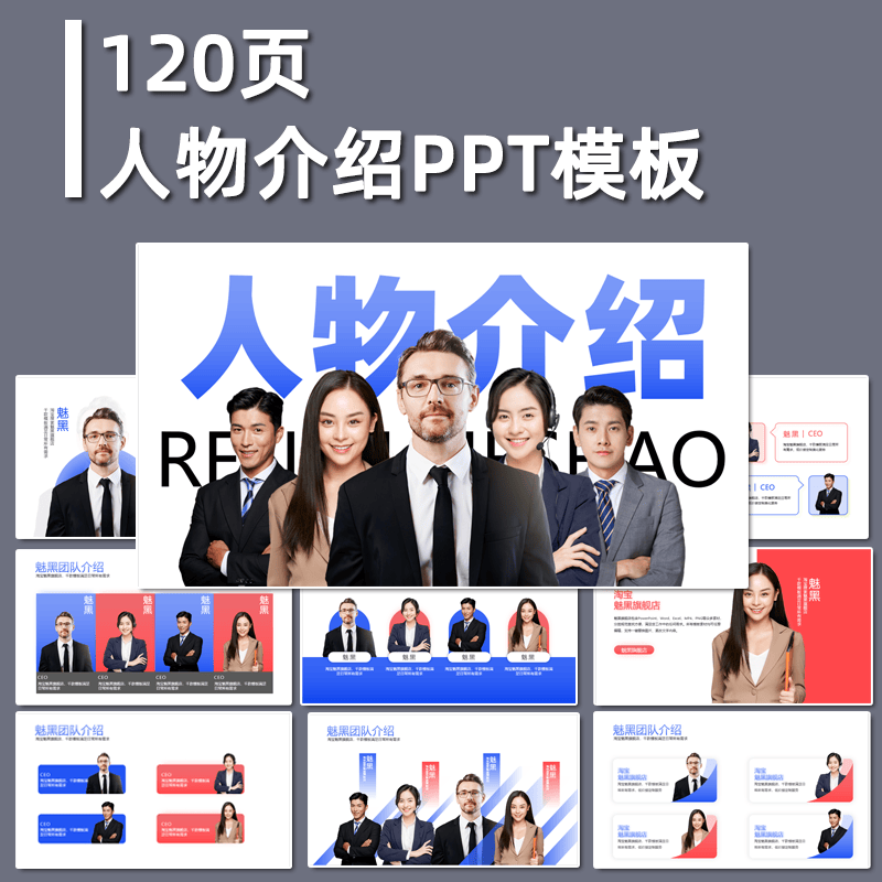 人物介绍排版PPT模板高级感简约团队成员介绍高端专家简介展示PPT