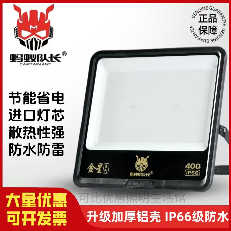 蚂蚁队长led投光灯户外投射庭院超亮探照灯广告灯工地室外照明灯