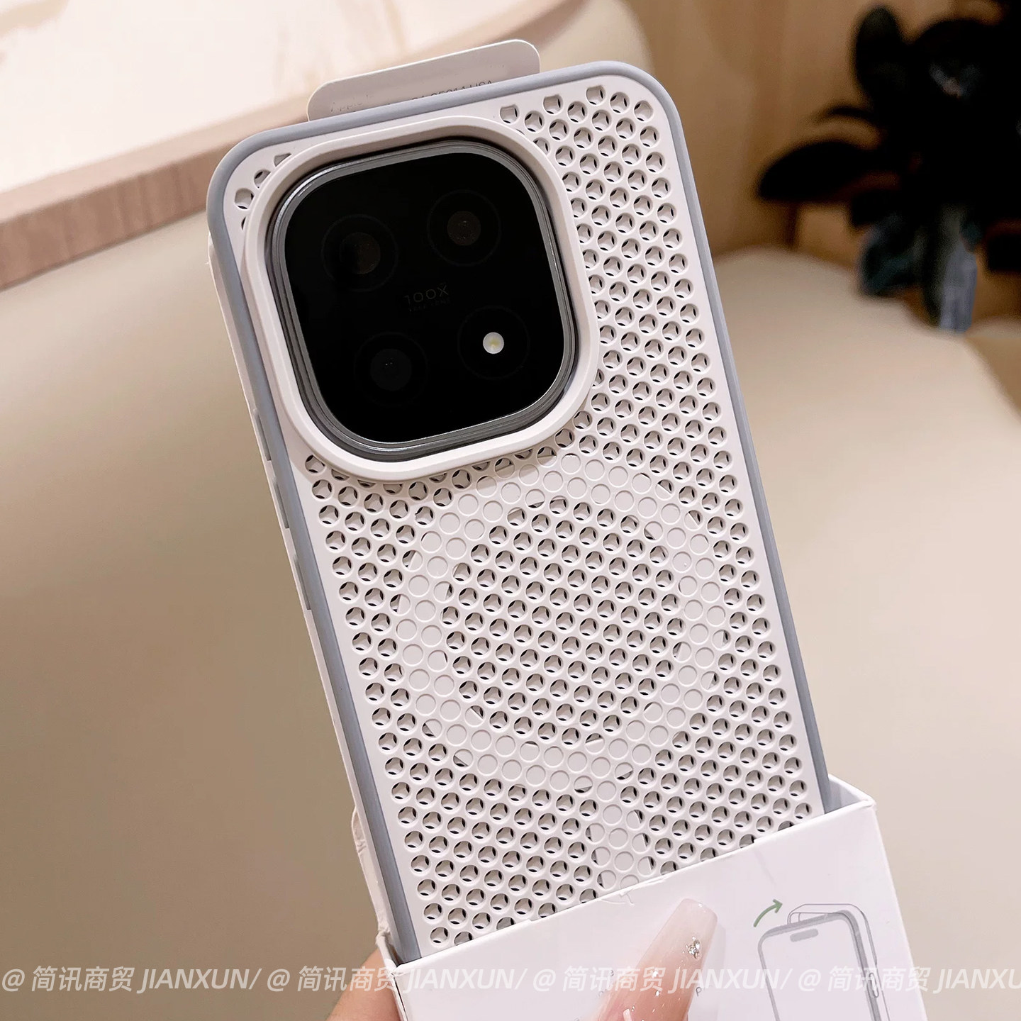 高级感白灰色适用小米17手机壳15pro磁吸散热网壳xiaomi14/m13全包防摔蜂窝网孔透气保护套m17promax男女硬壳