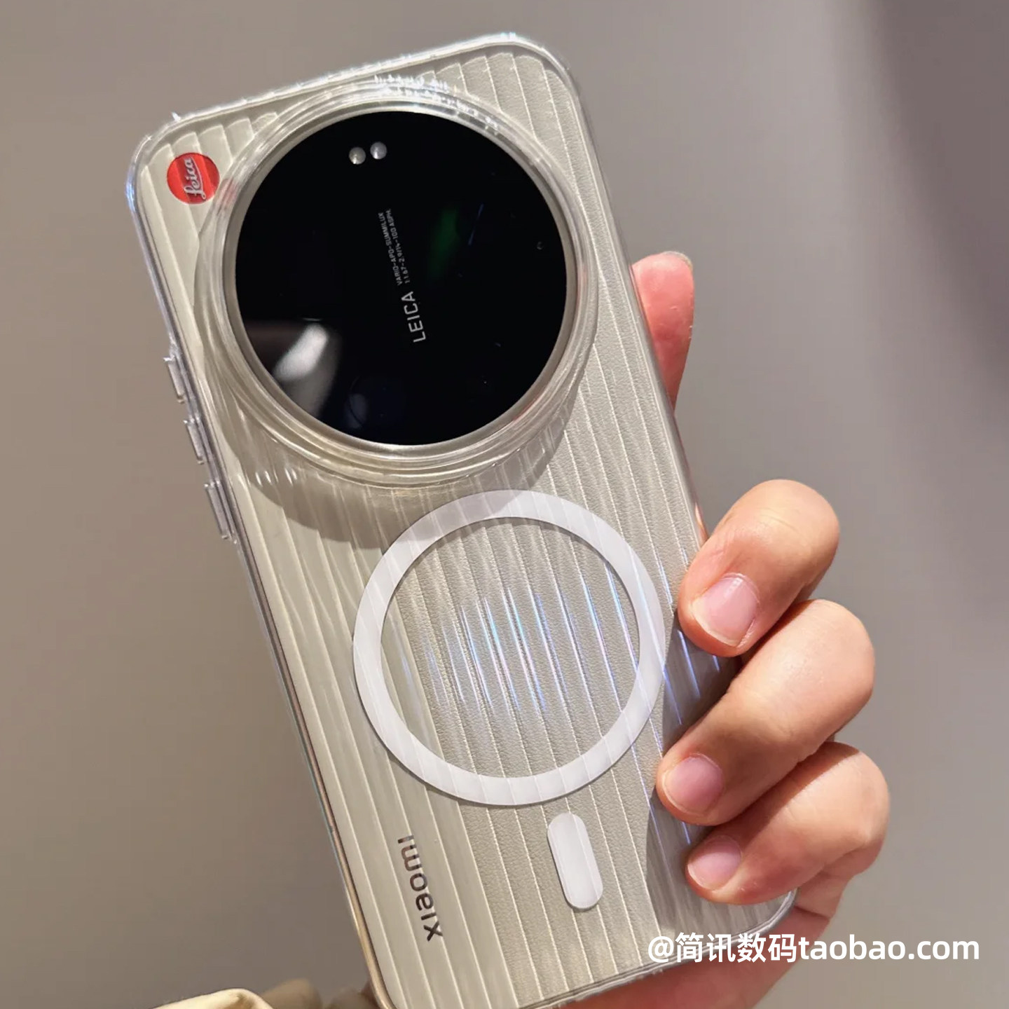 冰感增透瓦楞磁吸壳适用小米17Ultra手机壳十七徕卡版Magsafe无线充电14/15Ultra裸感透明PC硬保护套金属按键