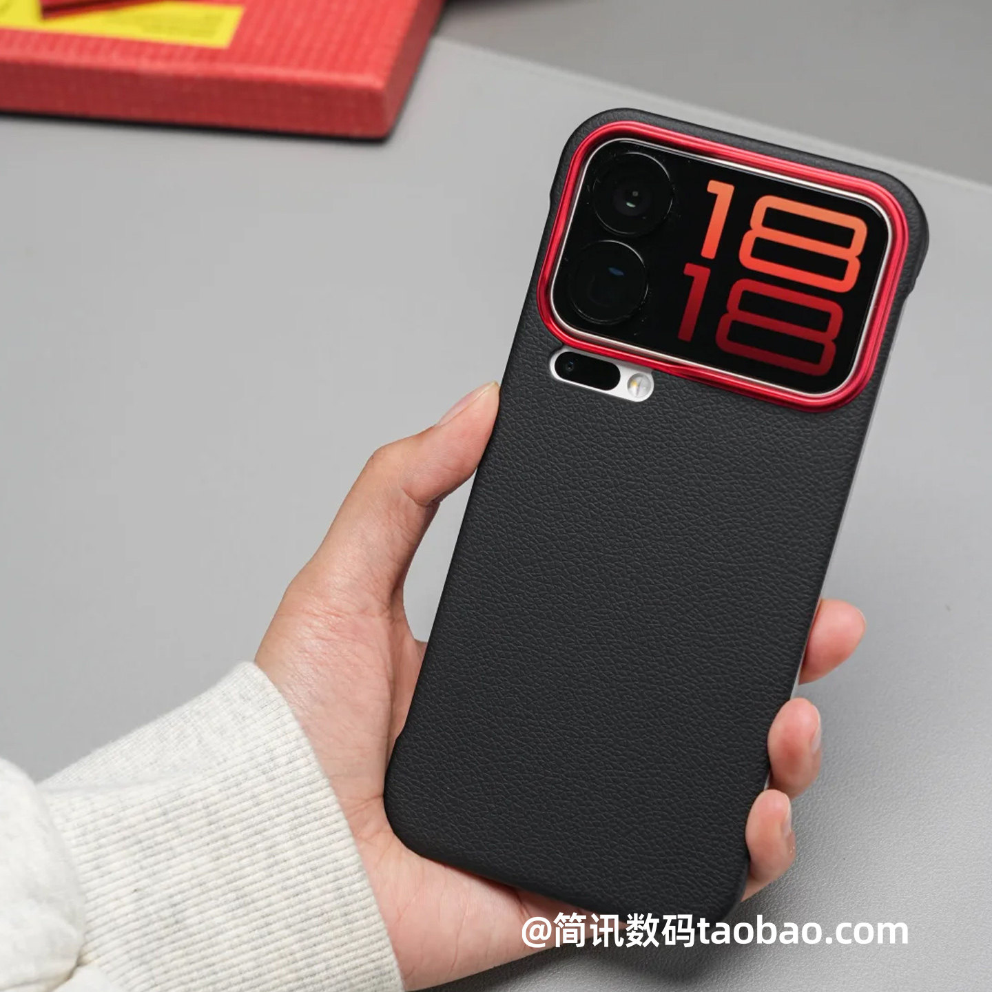 适用XIaomi小米17Promax手机壳丹红镜框撞色15pro/14pro磁吸充电外壳荔枝纹轻薄无边框散热商务黑色外壳男士