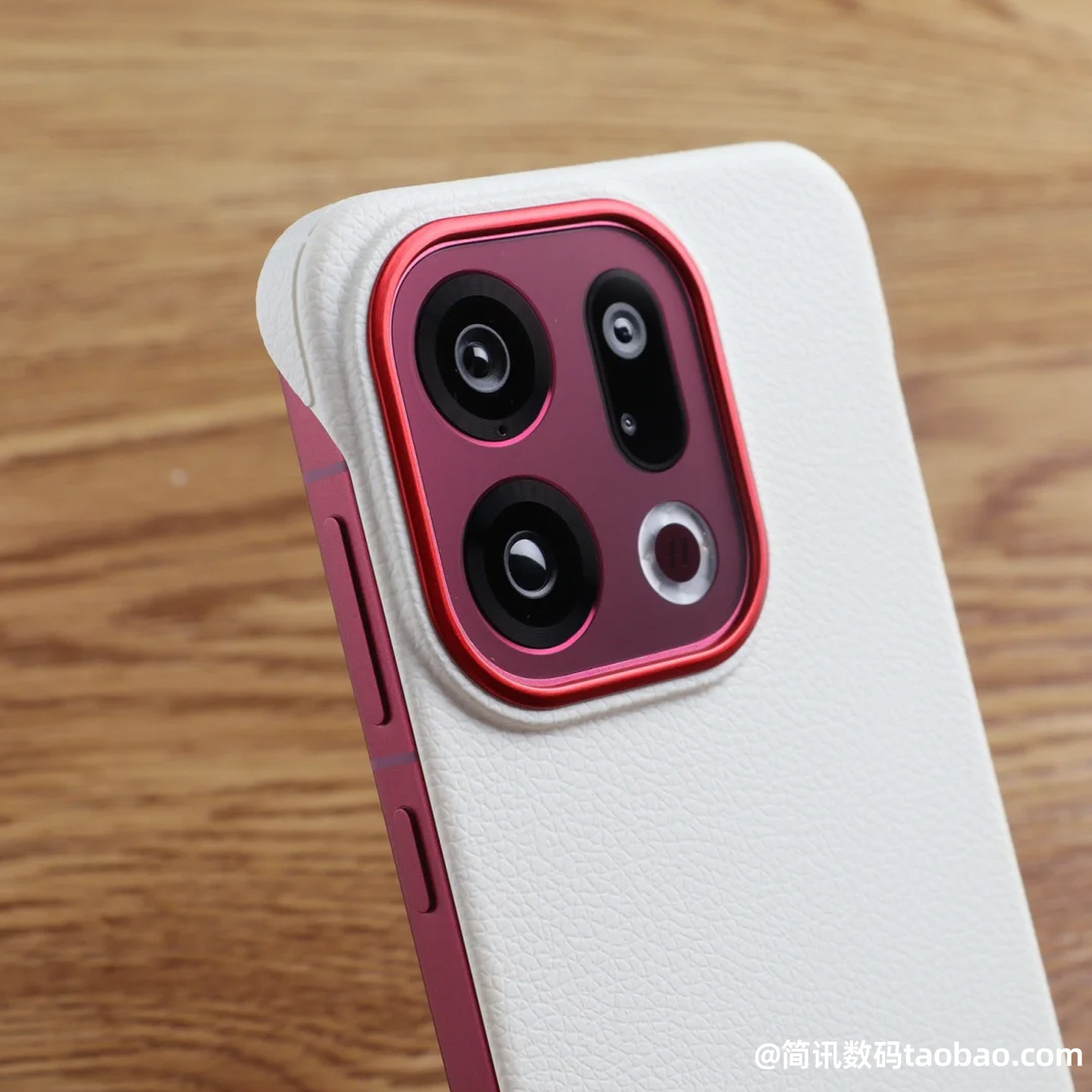 白月光丹红镜框撞色适用OPPOfindX9手机壳荔枝纹PC外壳FindX9pro超薄无边框裸感X8Ultra内置磁吸充电半包硬壳