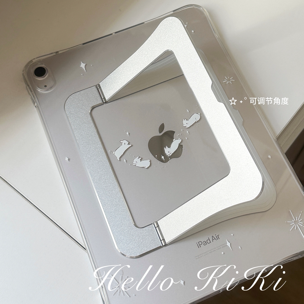 kiki原创《兔子转圈》 亚克力支点平板壳iins简约高级单壳适用于ipadpro/air8保护壳防弯ai4r56平板套pro11寸
