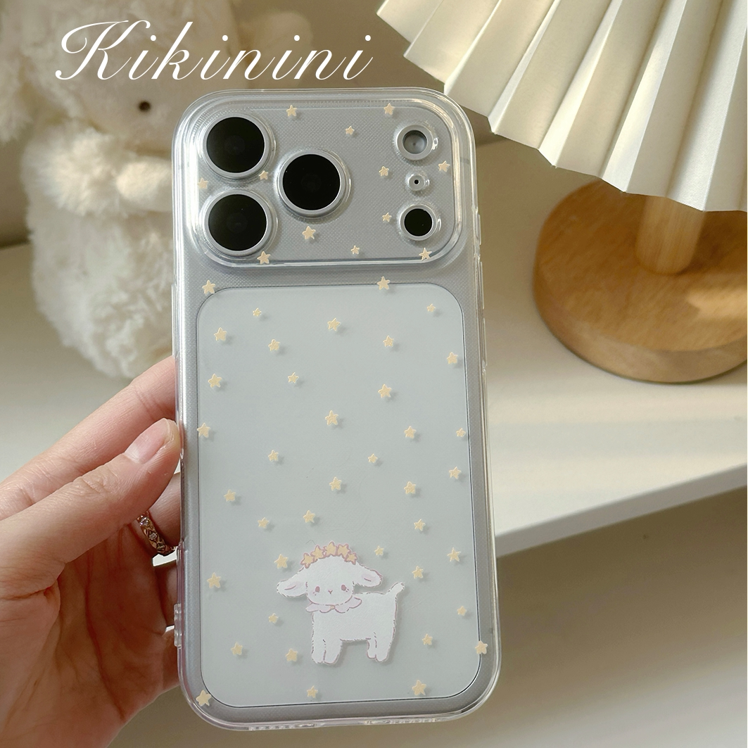 kiki白日梦原创手机壳幸运星星小羊高透明适用苹果iphone17pro1514pro手机壳软壳可爱趣味情侣壳