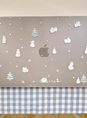 Kiki的白日梦/圣诞节下雪了冬日兔子磨砂亚克力MacBookproair保护壳保护套轻薄防磕碰pc材质M1M2新款防摔透气