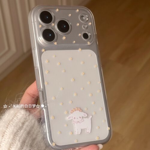 kiki白日梦原创手机壳幸运星星小羊高透明适用苹果iphone17pro1514pro手机壳软壳可爱趣味情侣壳