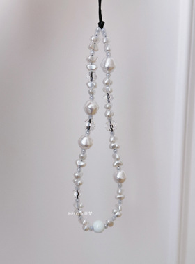 Kiki的白日梦挂绳手机链串珠可爱防丢手机挂绳ccd相机链白色氛围