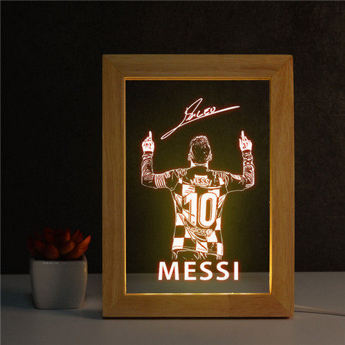 实木相框小夜灯足球球迷礼品