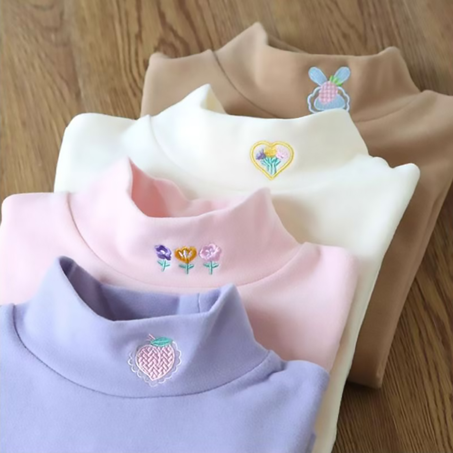 半高领爆款中大童德绒保暖打底衫