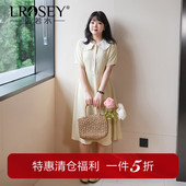 翻领气质长裙胖mm夏装 蓝若水大码 女装 淑女收腰显瘦雪纺连衣裙