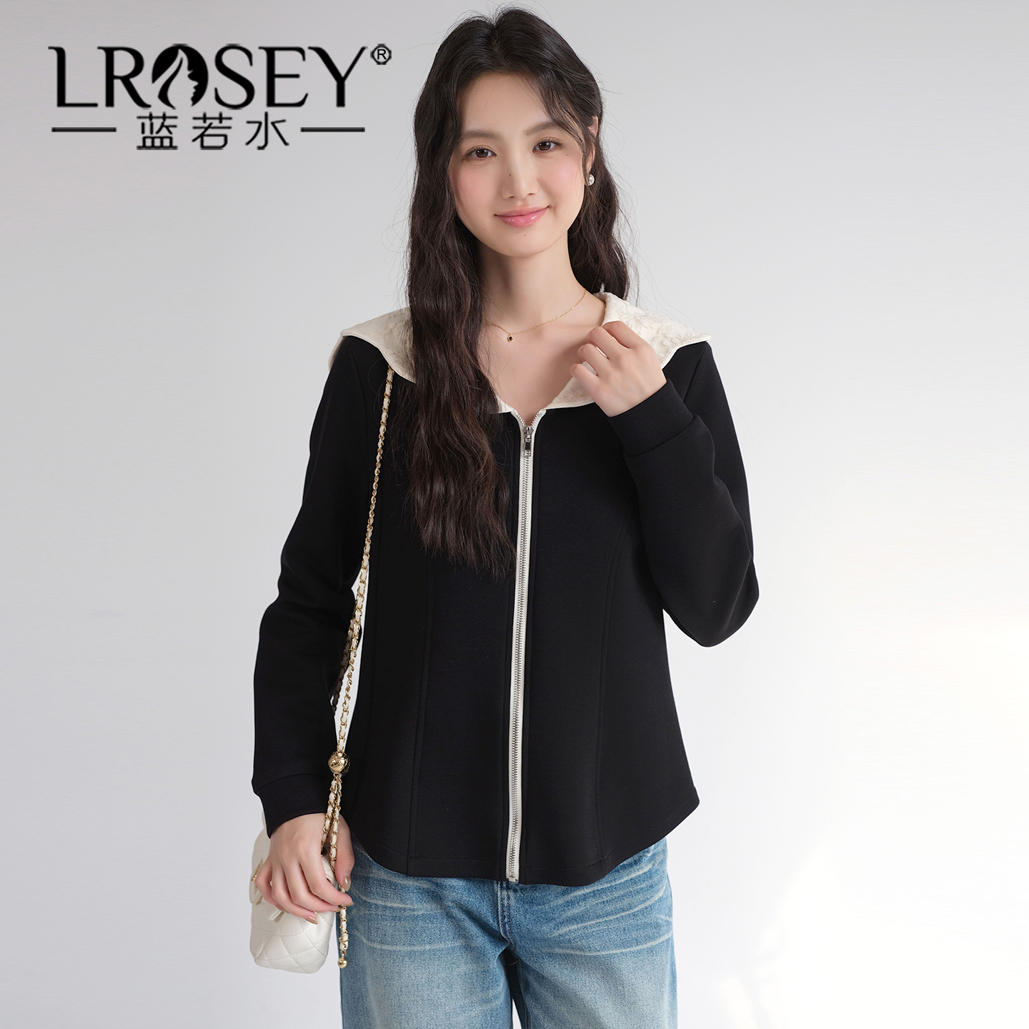蓝若水气质百搭显瘦减龄上衣
