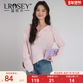 亲肤雪花棉半开领T恤 蓝若水大码 2026春装 新款 减龄百搭打底衫