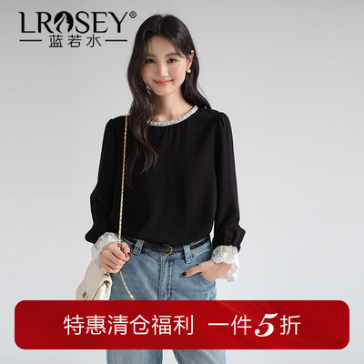 蓝若水气质百搭衬衫宽松显瘦上衣