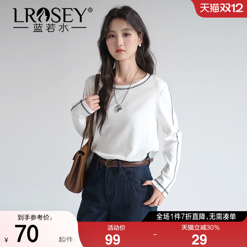 蓝若水设计感休闲T恤宽松显瘦