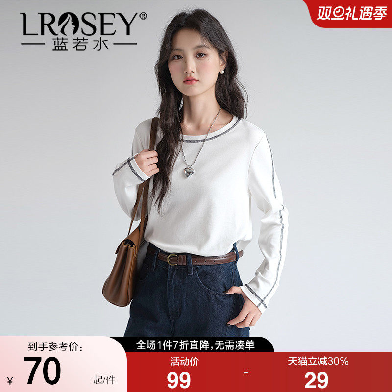 蓝若水设计感休闲T恤宽松显瘦