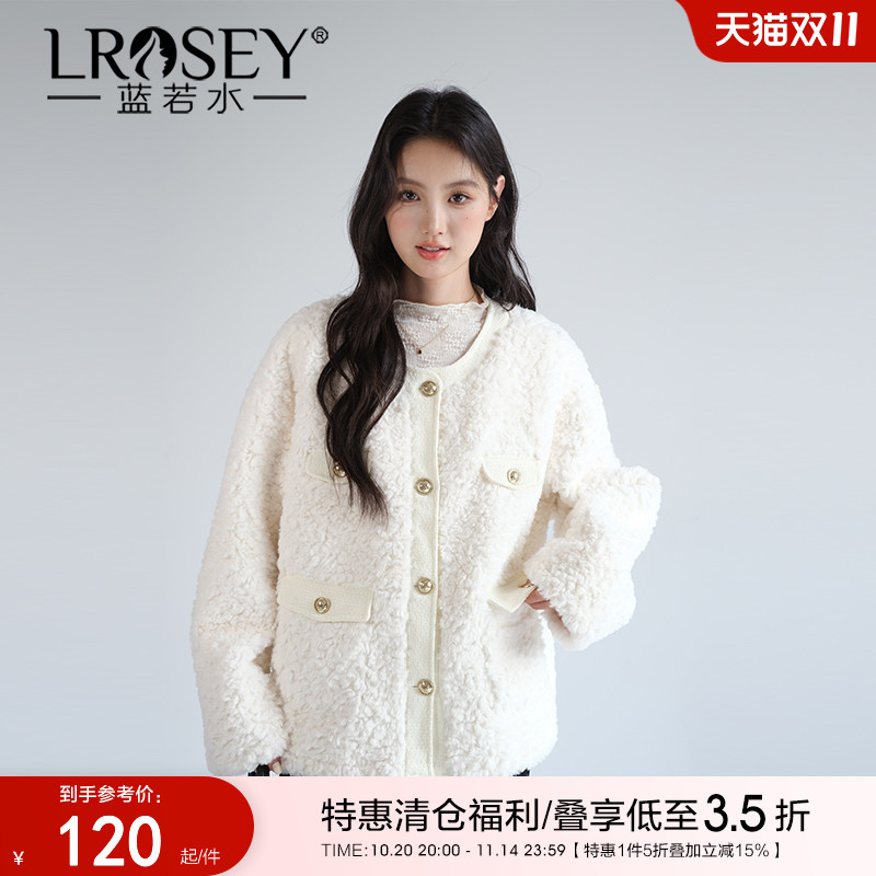 蓝若水仿羊羔绒外套保暖显瘦大衣