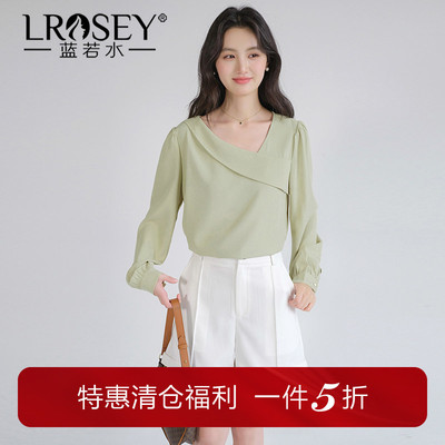 蓝若水韩版简约衬衫显瘦气质上衣