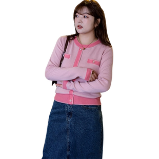 蓝若水大码女装春装新款复古小香风毛衣胖mm巨显瘦减龄打底针织衫