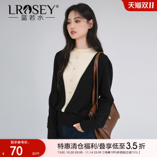 清仓直降 胖mm秋装 大码 假两件针织衫 半高领显瘦软糯毛衣 女装