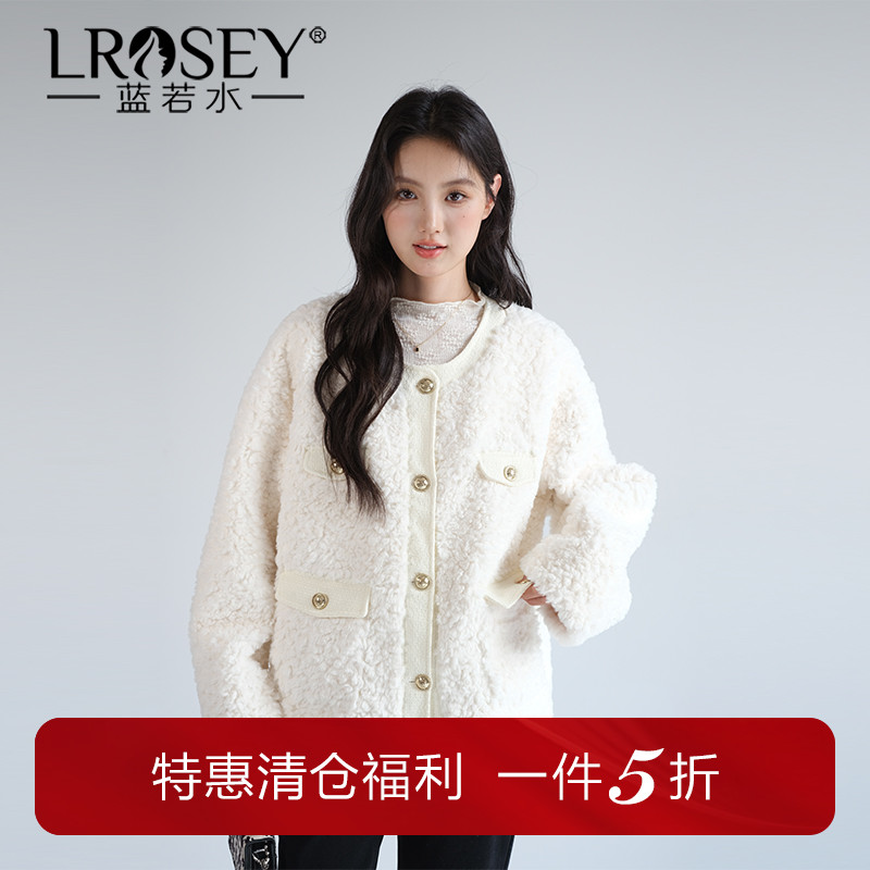 蓝若水仿羊羔绒外套保暖显瘦大衣