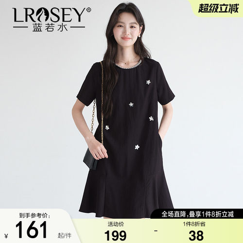 蓝若水小众设计感显瘦连衣裙