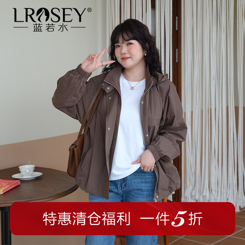 蓝若水工装连帽风衣休闲显瘦外套