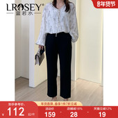 女装 修身 高腰直筒西装 蓝若水大码 裤 胖MM春新款 遮胯通勤显瘦休闲裤