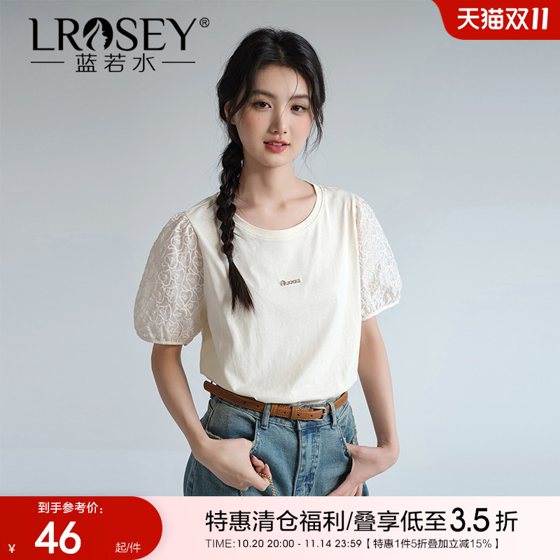 蓝若水韩版气质显瘦T恤时尚短袖