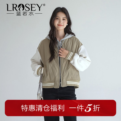 蓝若水韩版棒球服显瘦棉服外套