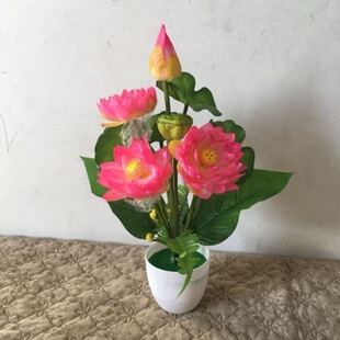 仿真荷花供佛花佛台摆放莲花假花观音花仙家供花寺庙供奉花还愿花