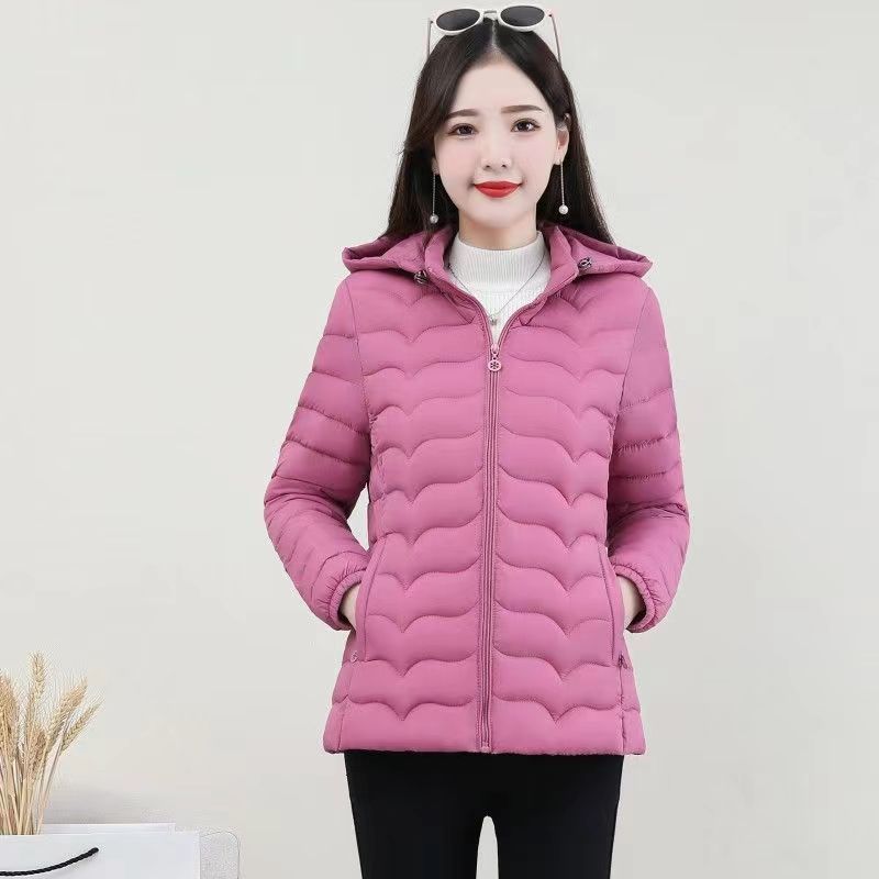 短款棉服女中年秋冬季新款小个子棉衣外套修身防寒保暖连帽小棉袄