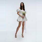 lotus白色短款 土耳其feel the 复古浪漫迷你连衣裙女拍照订婚领证