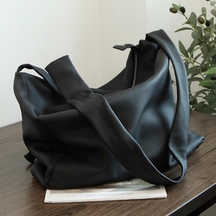 【PIGMISS】头层牛皮托特包女大容量单肩斜挎包hobo松弛感通勤包