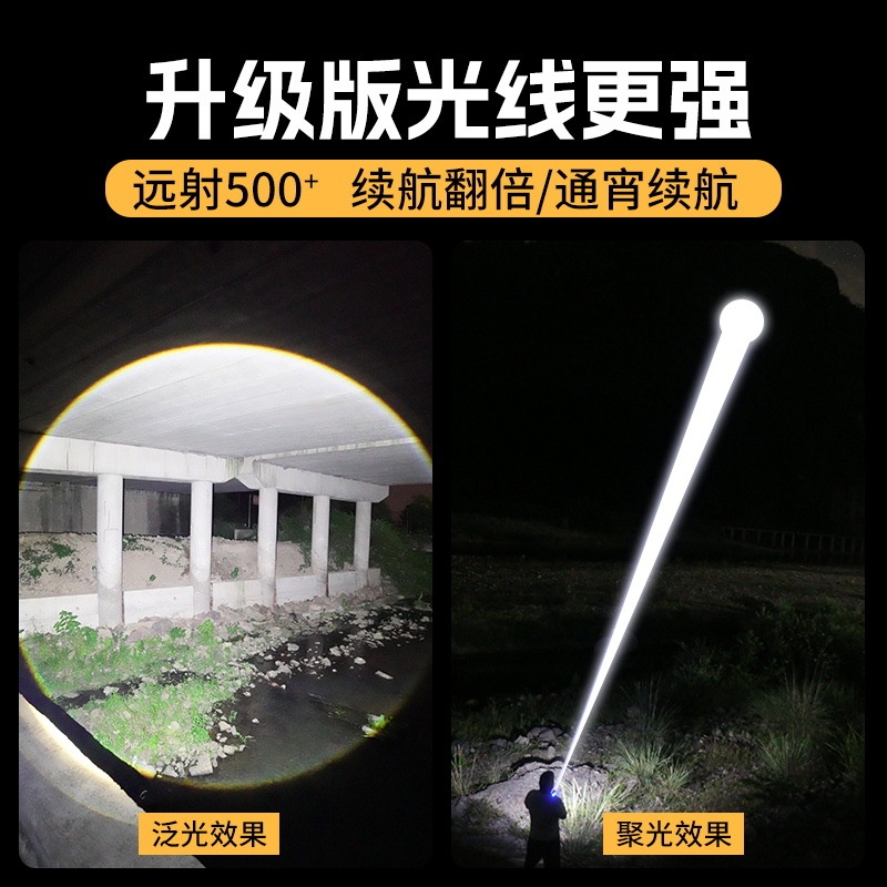 强光手电筒女生防护防狼神器便携式户外长续航照明手电厂家直销