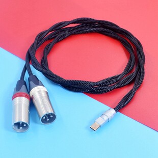 母带手机连接功放音响线USB-C一分二音频线TypeC转2xlr卡侬平衡线