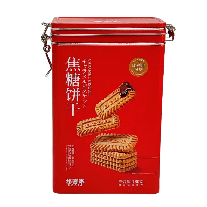 悠客家180g比利时风味焦糖饼干