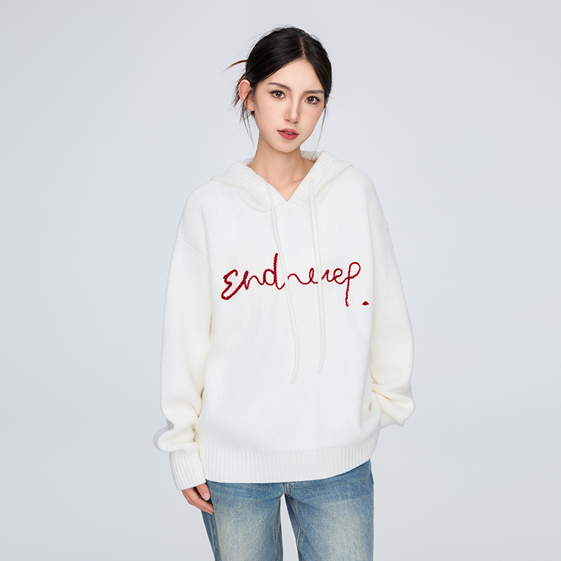 【Endweep官方店】花体连帽毛衣