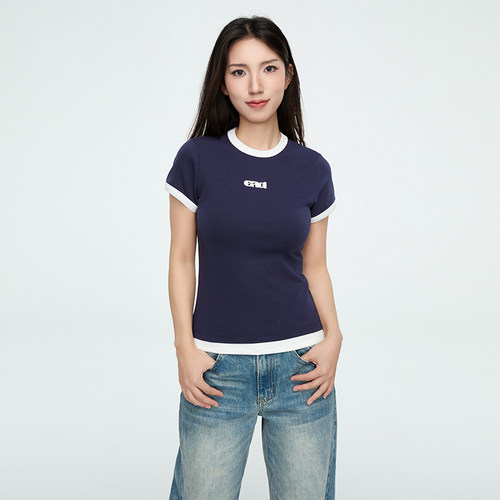 【Endweep官方店】领口撞色女款T